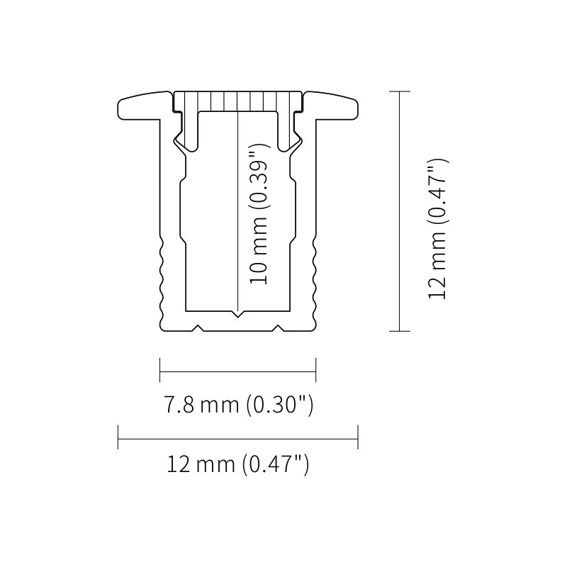 12*12mm Recessed Aluminum LED Profile Heat Sink Extrusion Channel