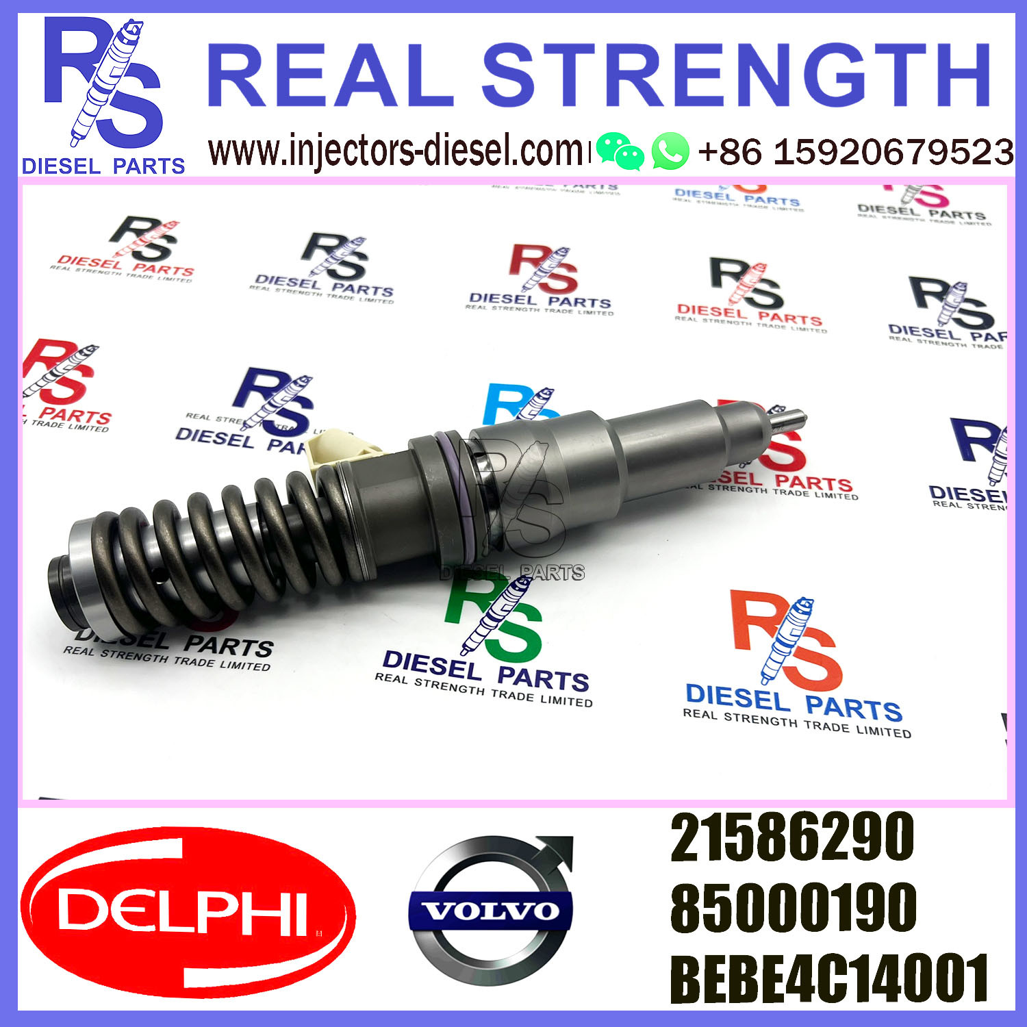 DELPHI 2pin injector 21586290 85000190 BEBE4C14001 Diesel pump Injector V-O-L-V BEBE4C14001 E1 for OLVO 9.0 LITRE TRUCK