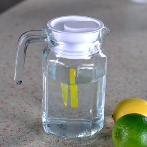Quality 500ml 17oz Octagonal Glass Water Jug With Lid Machine Made Stylish Looking wholesale