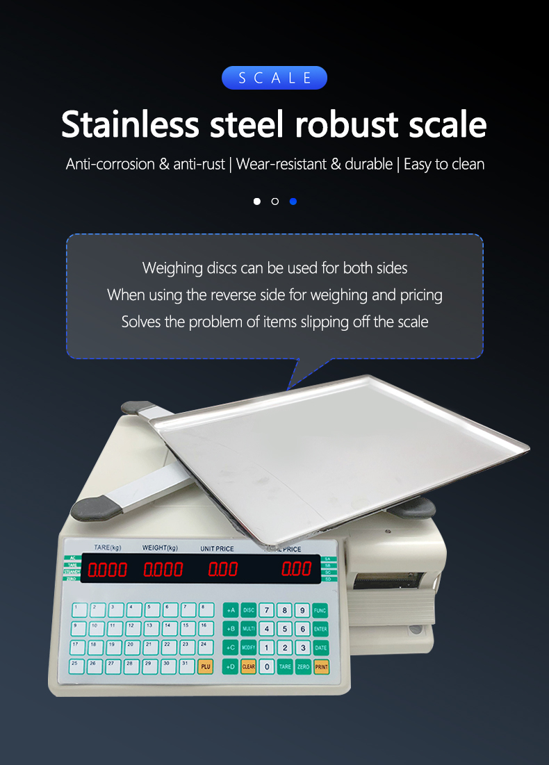 SOHE SHW-TMA Barcode Table Scale Cash Register Durable Stainless Steel Design with 1