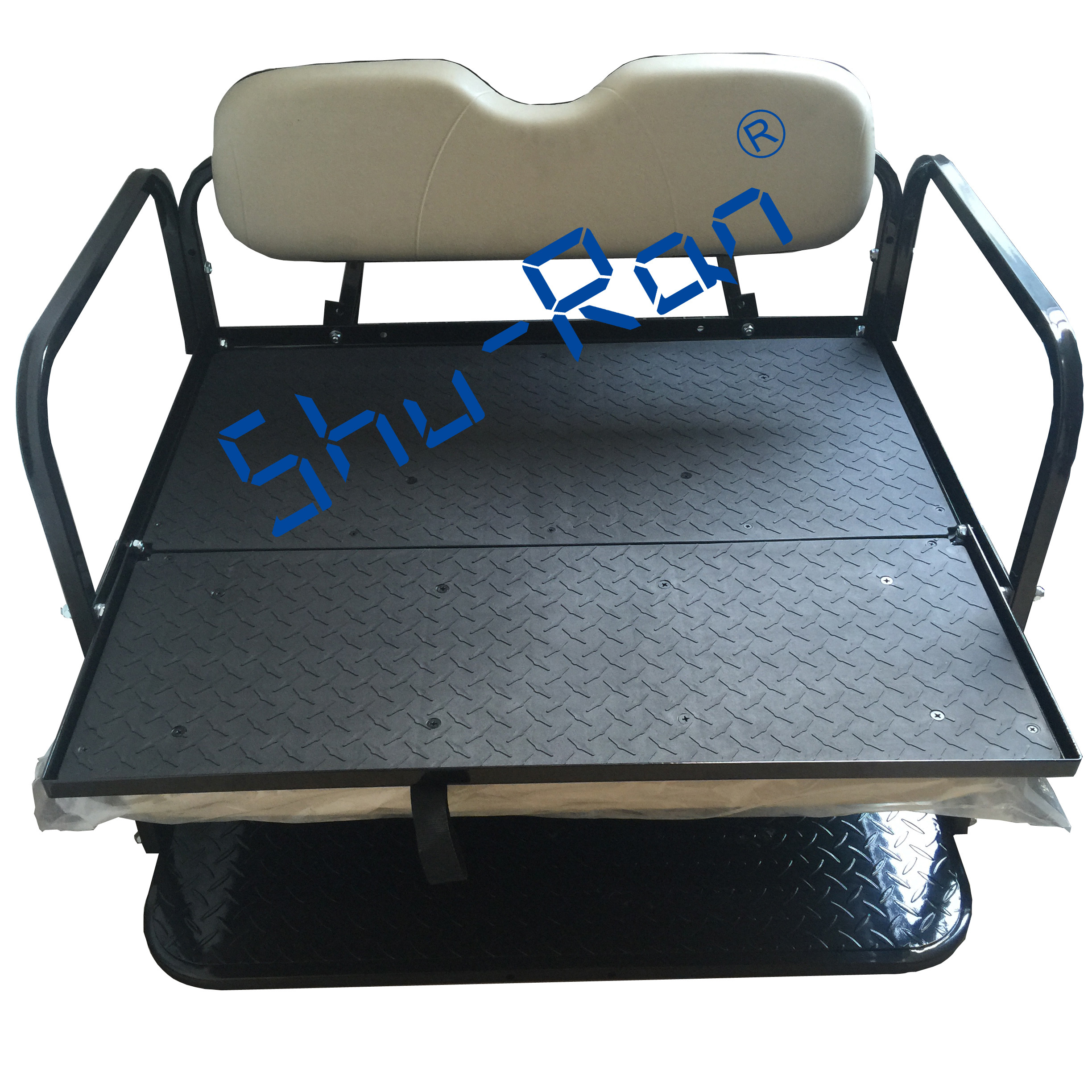 Golf Cart Rear Flip Back Seat Kit for Yamaha Drive -Stone Gray