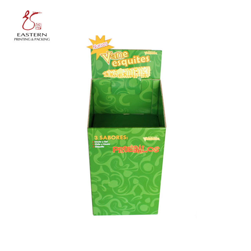 Green Color 150mm Width Corrugated Display Stand For Products