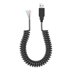 Quality Coiled Spring Wire USB to Open 4 Tinned Bare Wires End Cable wholesale