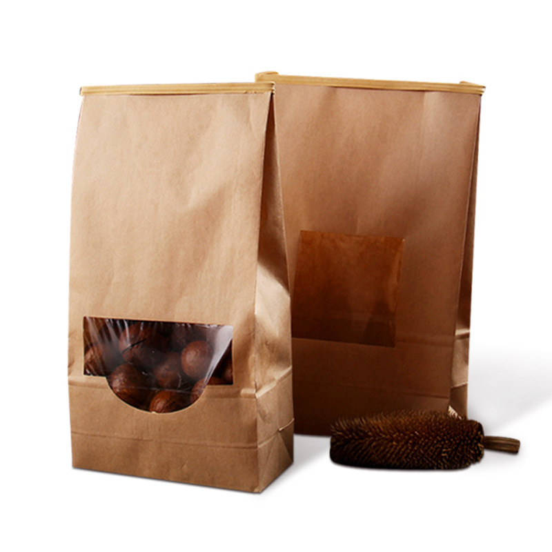 100g-130g Kraft Recycled Paper Gift Bag Easy Carry With Handle