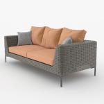 5 PCS Patio Aluminum Wicker Rattan Lounge Sofa Set Furniture