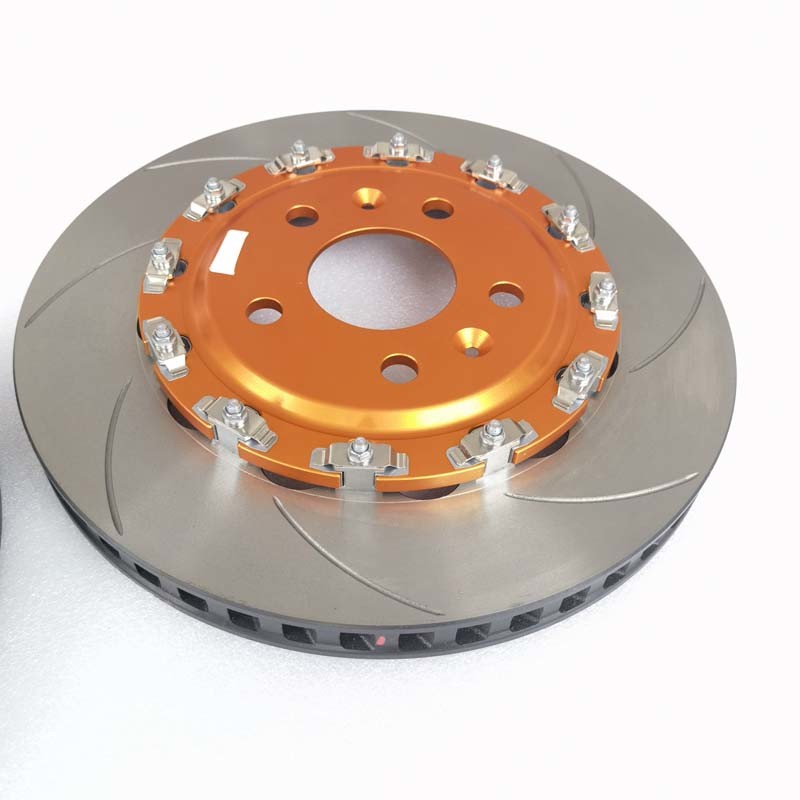 Grooved Auto Brake Discs 330*28mm Custom Orange Center Cap For Clio RS MK4