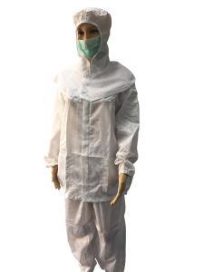 Quality Cleanroom ESD Safe Clothing Polyester Anti Static Jacket And Pants Class 1000 - 10000 wholesale