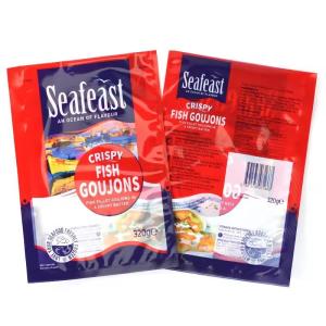 Quality Custom Printed Vacuum Fish Chicken Frozen Food Packaging 3 Side Seal Plastic Bags With Logos wholesale