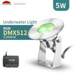 DMX512 5W 130LM Underwater LED Spotlights IK10 Stainless Steel