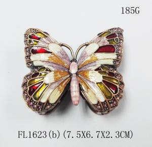 Quality Meatl Butterfly Trinket Box Butterfly Pewter Jewelry Boxes wholesale
