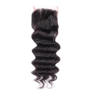 Quality 4x4 Lace Closure Indian Loose Wave Closure With Front Baby Hair 10&quot; to 22&quot; wholesale