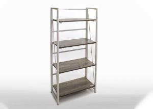 Quality BSCI 4 Tiers Folding Wooden Bookcase With 40KG Capacity wholesale
