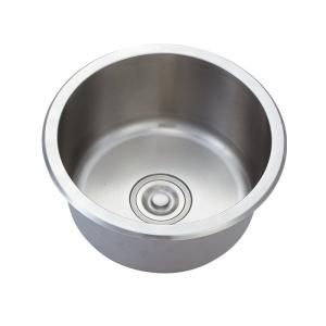 Quality SUS304 Brushed Steel Undermount Sink Modern Round Single Bowl wholesale