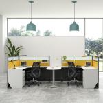 Modern 4 Person Office Furniture Staff Executive Workstation Table With Metle