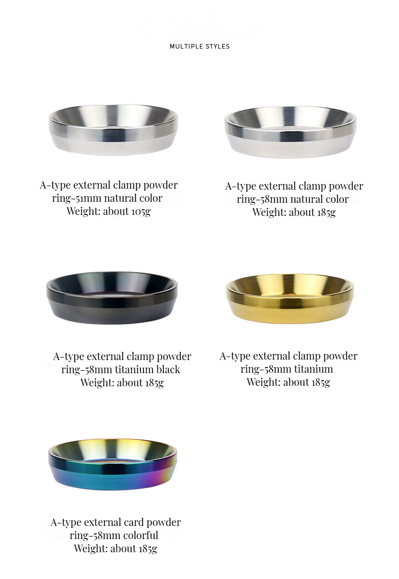 51/53/58mm Silver Dosing Ring Portable Eco-Friendly Funnel for Precision Coffee Dosing