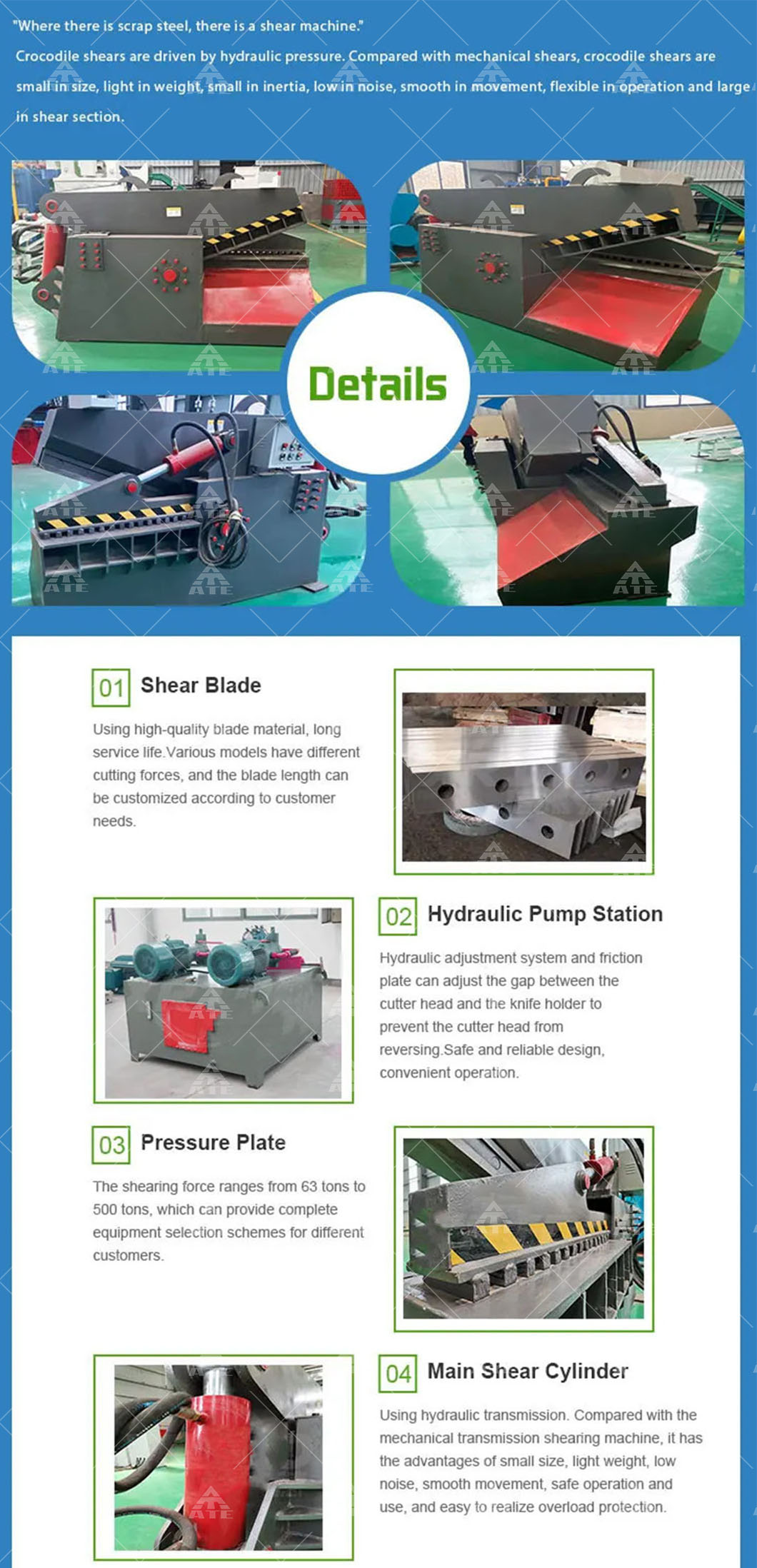 315T 400T 500T Steel Plate Shearing Machine Hydraulic Metal Shear Machine