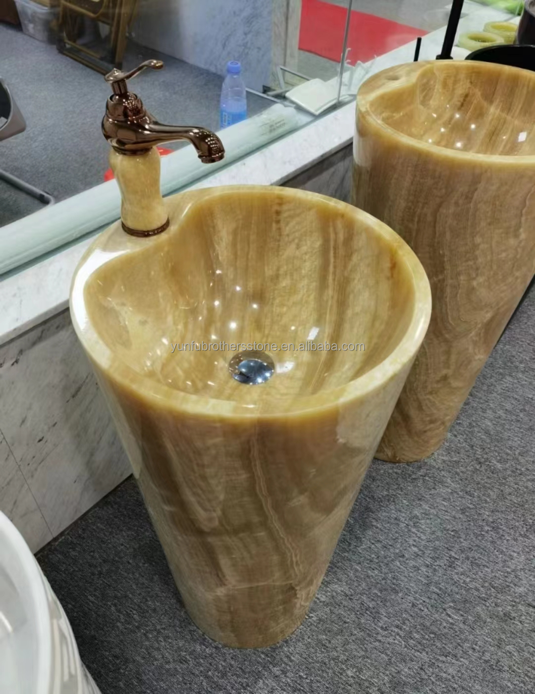 Surface Finishing Polished Design Backlit Orange Jade Stone for Basin and Dining Table