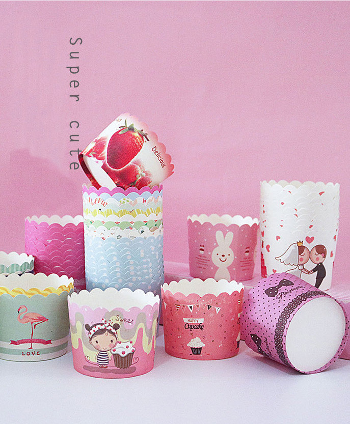Party Decorating Set Ivory Paperboard Muffin Baking Cups