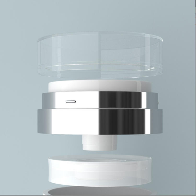 Silver Black PP Durable Skincare Jar / Caps 15ml 30ml 50ml