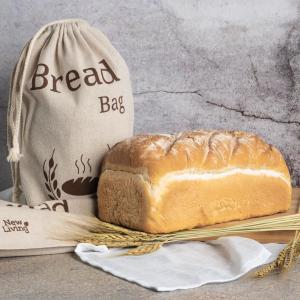 Quality Screen Printing Unbleached Linen Bread Drawstring Bag wholesale