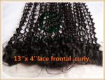 Malaysian virgin remy hair lace frontal 13''x4'' ,natural color curly 10''-24''