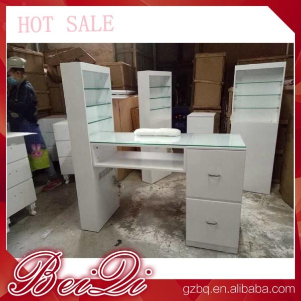 Modern manicure table vacuum and nail salon furniture cheap nail table white