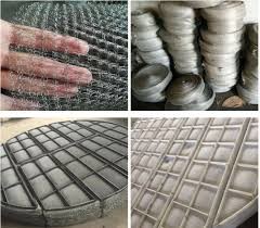 Crochet Weaving Stainless Steel Knitted Mesh , Demister Mesh Pad Irregular Hole