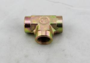 Quality Steel BSP Female Tee Hydraulic Tube Fittings , Hydraulic Hose Adapter Fittings wholesale