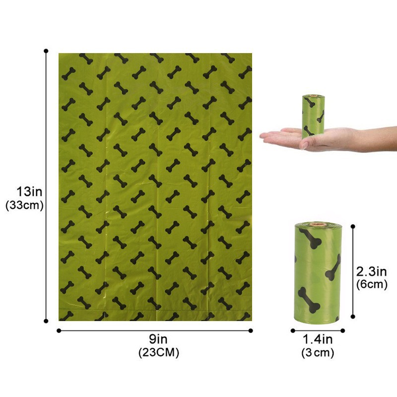 2 Rolls for Delivery 15 pcs Degradable Imported Raw Materials PET Dog Cat POP Garbage Bag