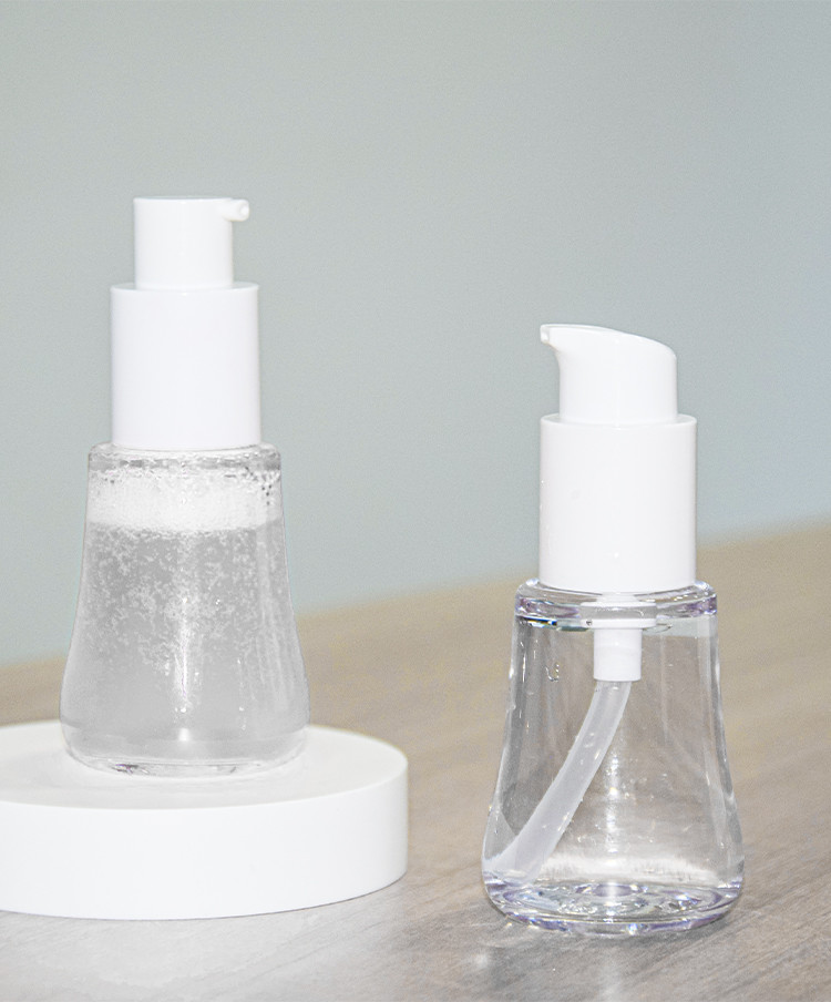 Transparent Heavy Wall 30ml Lotion Pump Bottle 50% PCR PETG For Serum Essence Oil