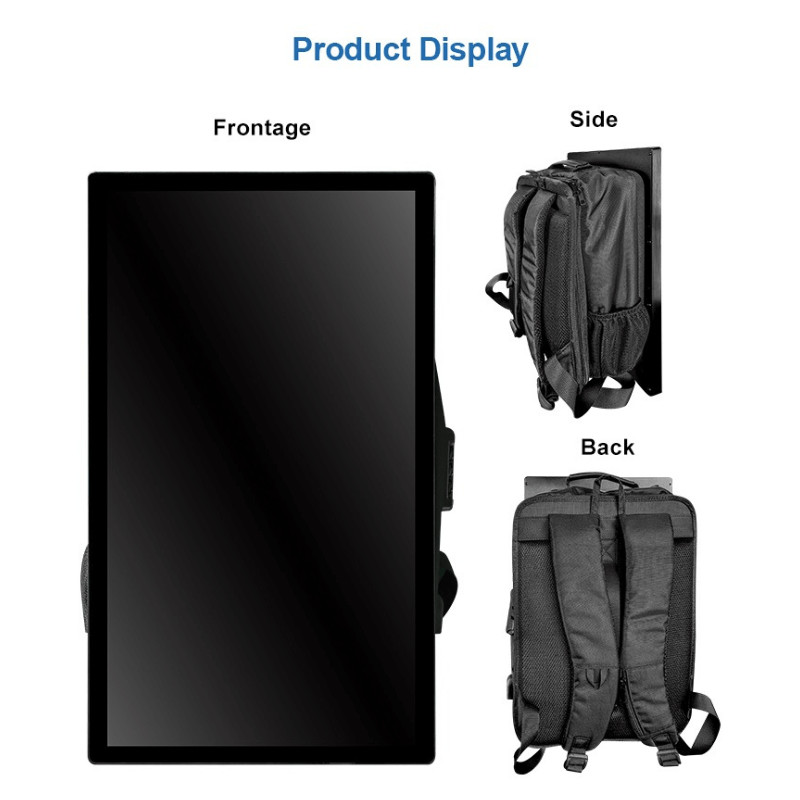 23.6 Inch Backpack High Brightness LCD Display With Built-In Rechargeable Li Battery