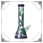 13.5 Beaker Bong ET Art 9mm Glass Smoking Water Pipe 14.4mm Joint