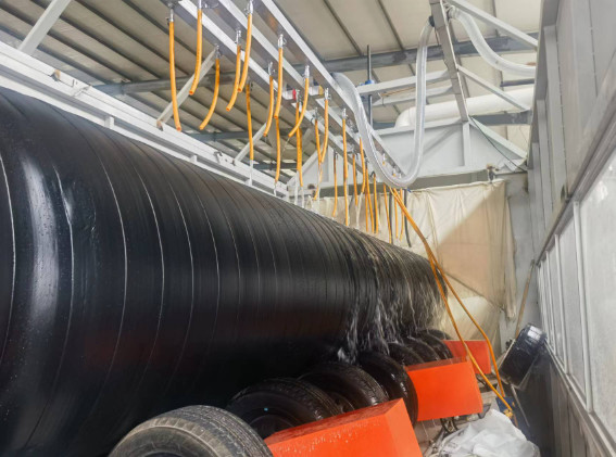Continuous Line For Steel Pipe PU Spraying Foam Pre Insulated Pipe Making Fast Production Efficiency