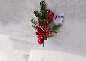 Quality Lifelike 48cm Artificial Christmas Red Berry For Home Decoration wholesale