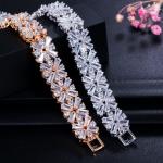 New Flower Bracelet Shining Tiny CZ Crystal Charming Bracelet Link Chain