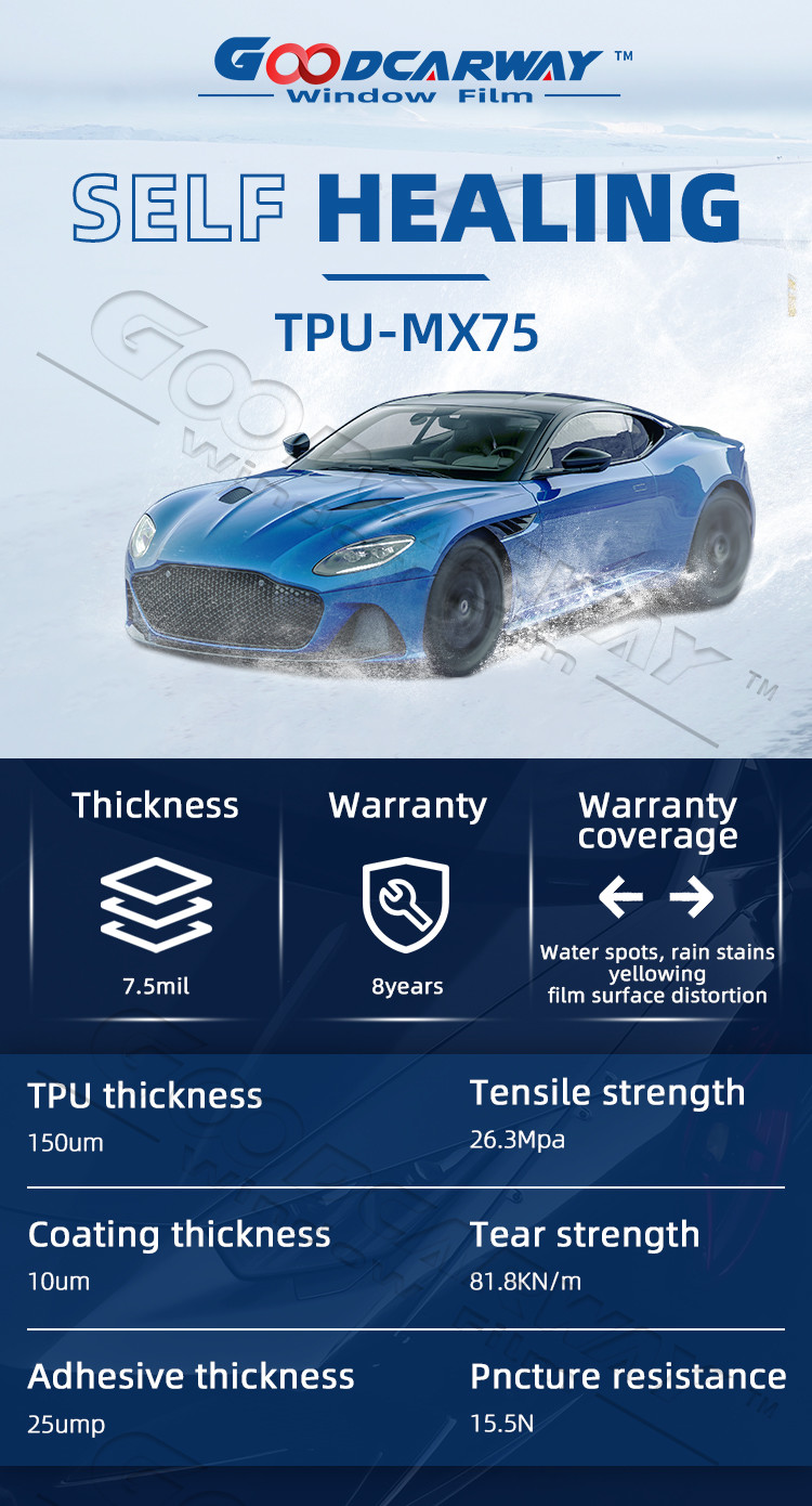 190 Micron Self Healing Paint Protection Film 7.5mil Auto Repairing