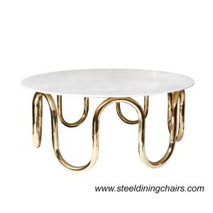 Quality Home OEM ODM ISO9001 Marble Coffee Table With Stainless Steel Legs wholesale