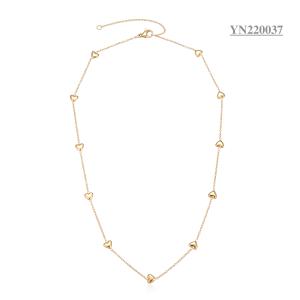 Quality Retro Luxury Long Gold Stacked Necklaces With Heart Pendant wholesale