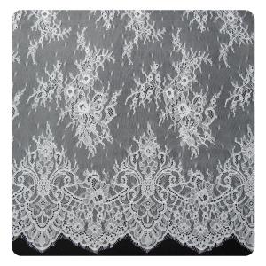 Quality Embroidered Nylon Eyelash Lace Trim Shorts / Embroidered Lace Fabric wholesale