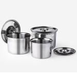 Stainless Steel Round Sauce Bucket Container With Lid