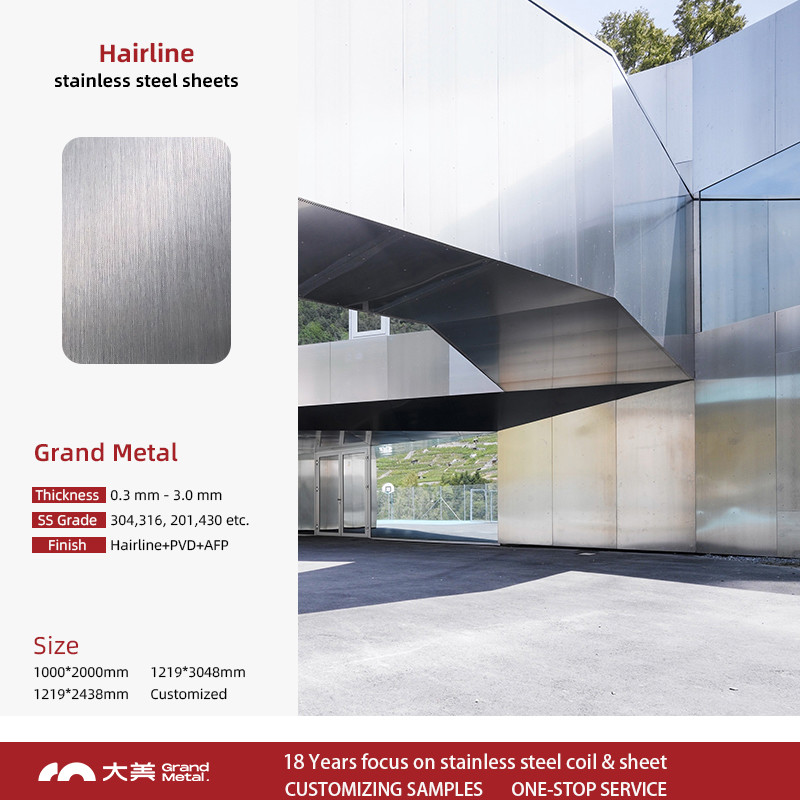 Custom Cut Stainless Steel Plate Brushed 4 Finish No.4 Stainless Steel Sheet Gold Plated
