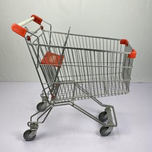 Quality Regular Russian Style Supermarket Grocery Shopping Cart 125L With PU Wheels wholesale