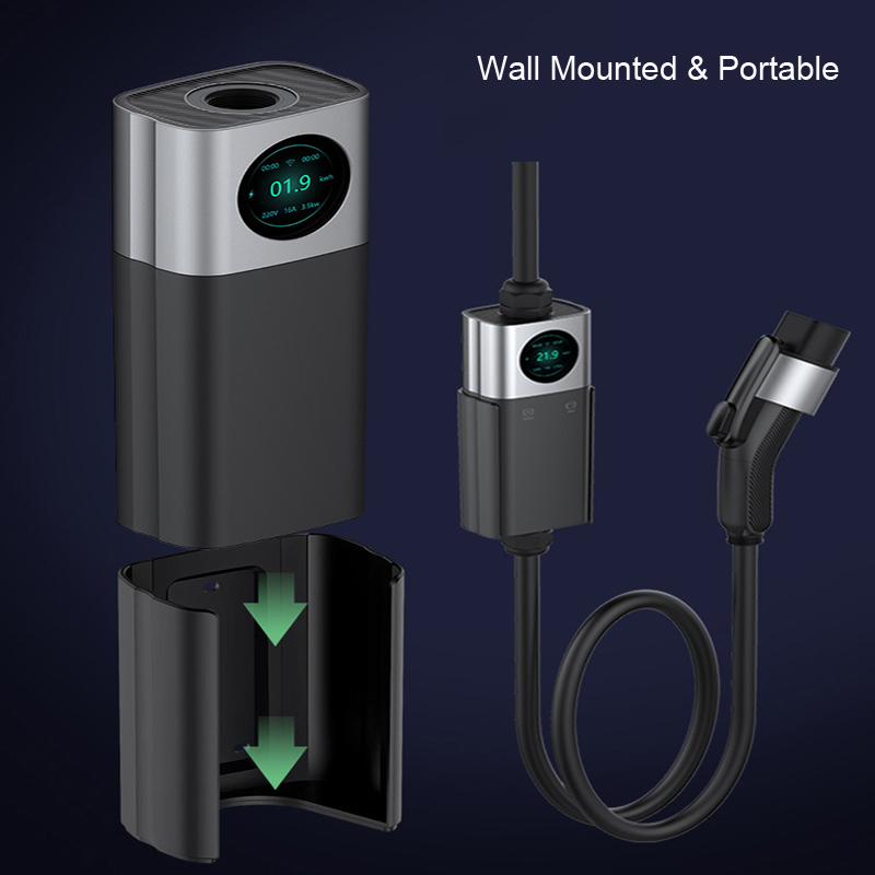 3.5KW 7KW 11KW 22KW Portable EV Charger with EU Plug Plug and Play Single/Three Phase Electric Transmission Method