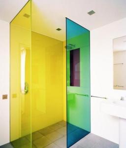Quality Colored Frameless Shower Enclosure Orange Green Frameless Shower Glass wholesale