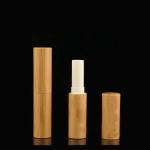 Economical 4.5g bamboo color plastic PP wooden cover round OEM lipstick tube