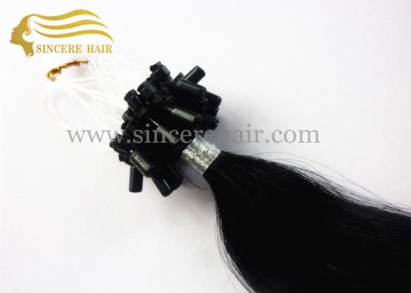 22" Micro Ring Hair Extensions for sale - 55 CM 1.0 Gram Black Straight Pre