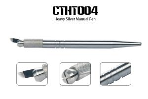 Quality Aluminum Heavy Silver Manual Tattoo Pen For Permanent Eyebrow Embroidery wholesale