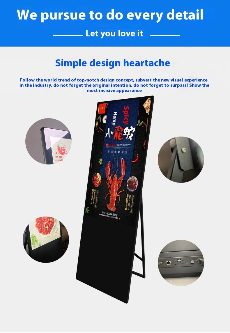 55 Inch Smart All In One Mobile Touch Electronic Water Sign Digital Advertising Kiosk