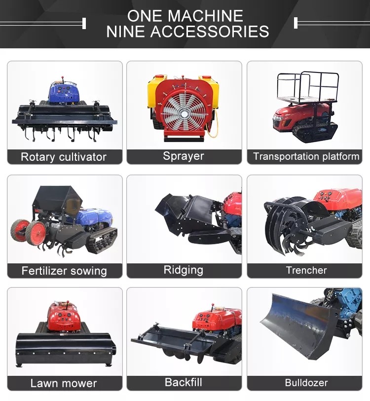 4WD Agricultural Crawler Tractor 25 Hp Mini Tractor With Farming Implements