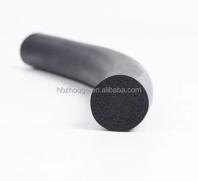 Extruded Black EPDM Round Foam Sealing Strip for Sponge Rubber Ring Cord Installation